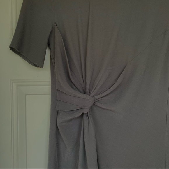 •H&M• Charcoal Gray Viscose Side Knot Dress-Size 6 - Picture 3 of 7